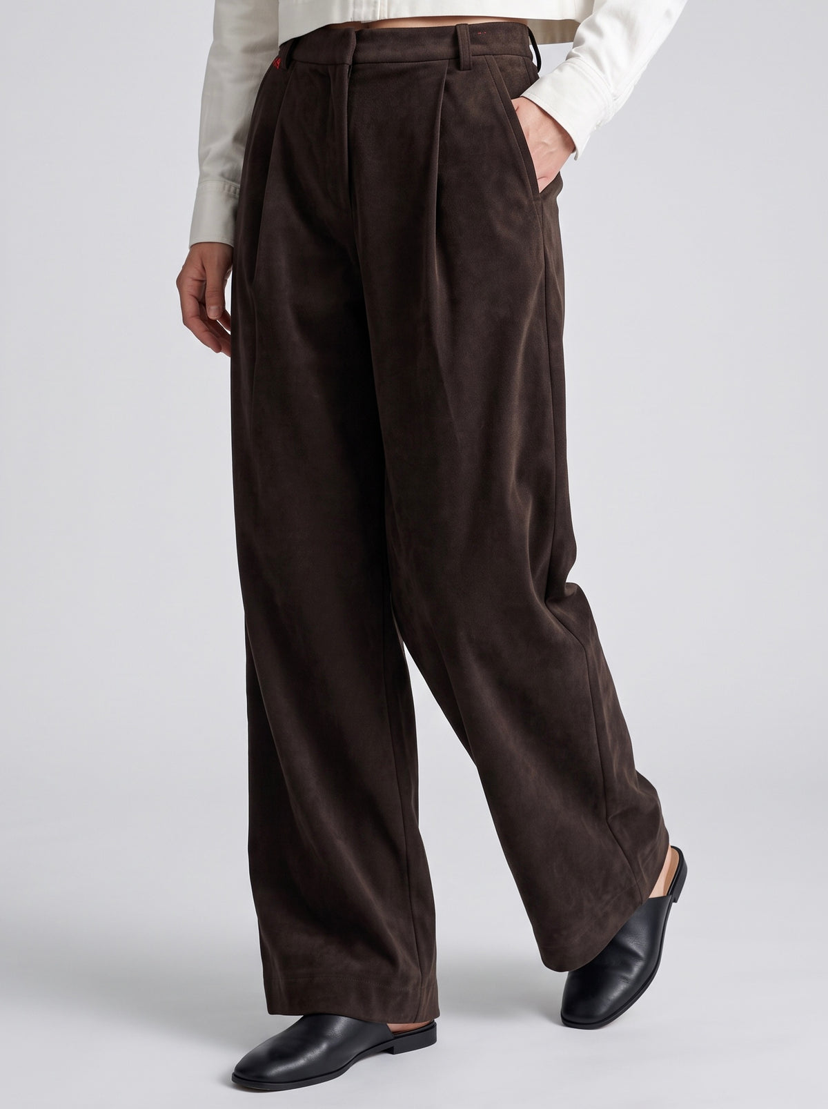 SUEDE TAILORED TROUSER