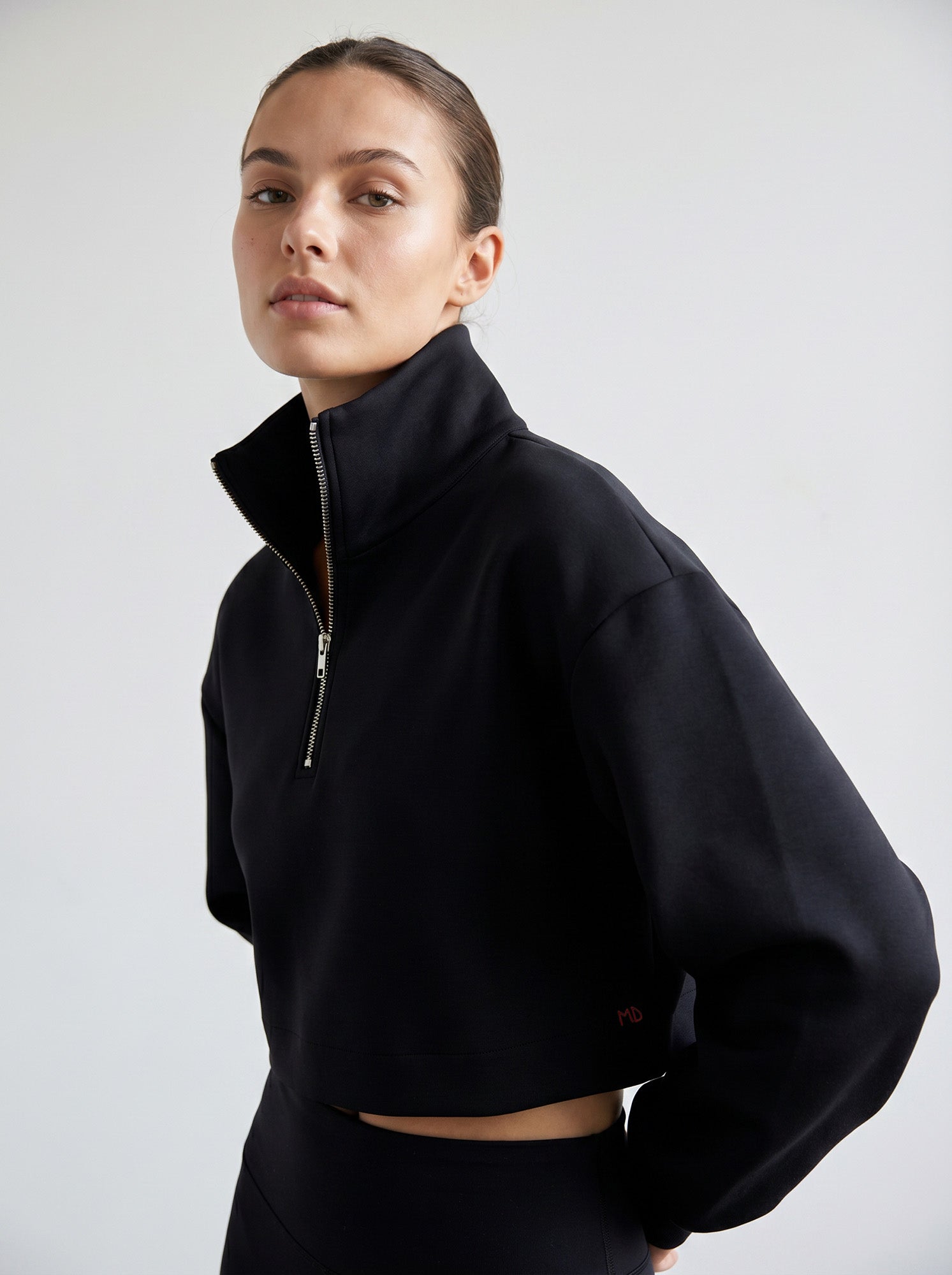 NEOPRENE CROP SWEAT